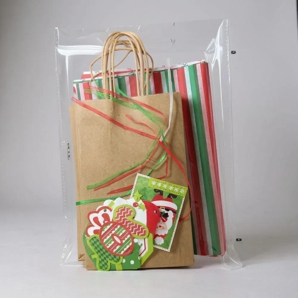 XMS-5 Festive Holiday Gift Bags with Tissue Paper and Gift Tags